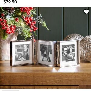 Pottery barn Stowe foldable photo frames  Silver Triple Photo Frame